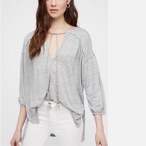 Free People We The Free Just A Henley Grey Top